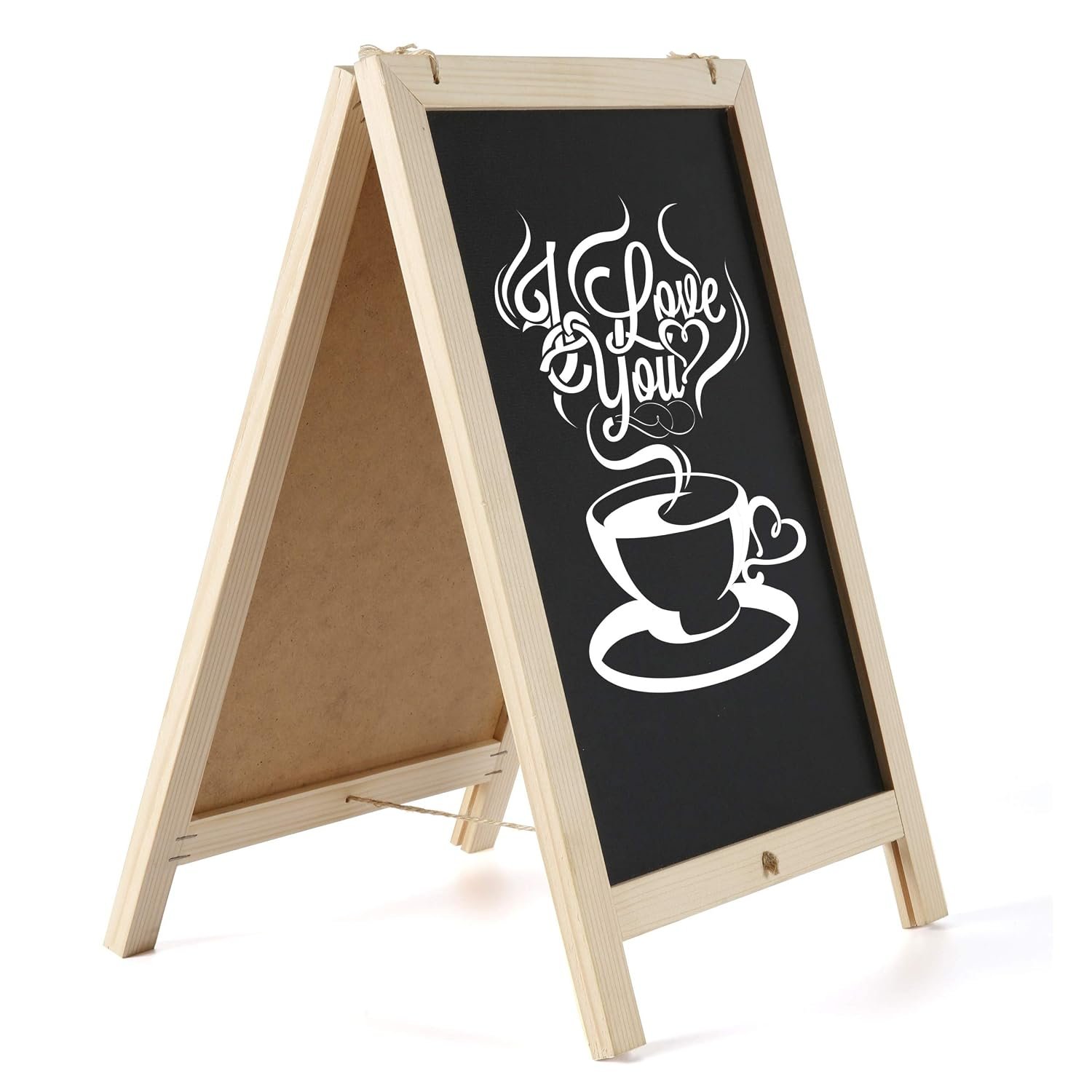 M&T Displays Nature Line Fir Wood Tabletop Double-Sided Mini A Board with Erasable Chalkboard, Ad Frame for Restaurant, Store, Office, Wedding, Party, Event, Home (Natural Wood...