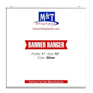 M&T Displays Newage Snap Poster Banner Clamp 72 inch Silver 1" Aluminum Profile Double Sided Reusable Advertising Brochure Paper Sign Holder Portrait Landscape Indoor