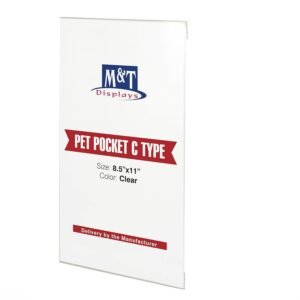 M&T Displays PET Pocket C Type 8.5x11 inch Clear Wall Mounting Reusable Poster Advertising Brochure Paper Sign Holder Portrait Landscape Indoor (6 pack)