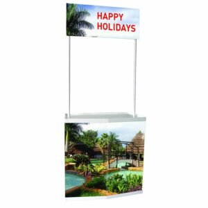 M&T Displays Portable Counter Display with Header, Counter, Black Color Bag,22x28