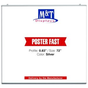 M&T Displays Poster Fast Hanger Set 36 inch Wall Mounting Silver Aluminum Reusable Advertising Announcement Messages Brochure Paper Sign Holder Portrait Indoor