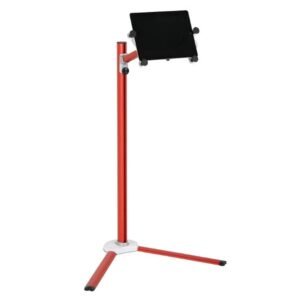M&T Displays Red Adjustable Floor Standing Tablet Holder – Universal 9.6"–10.5" Stand with 360° Rotatable Head - Fits iPads, Tablets, E-Readers, Drawing Pads – Home, Office,...