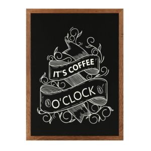 M&T Displays Slide-in Wood Frame with Double Sided Chalkboard for Ad Frame for Restaurant, Store, Office, Wedding, Party, Event, Home (Dark Wood, 16.50x23.40)