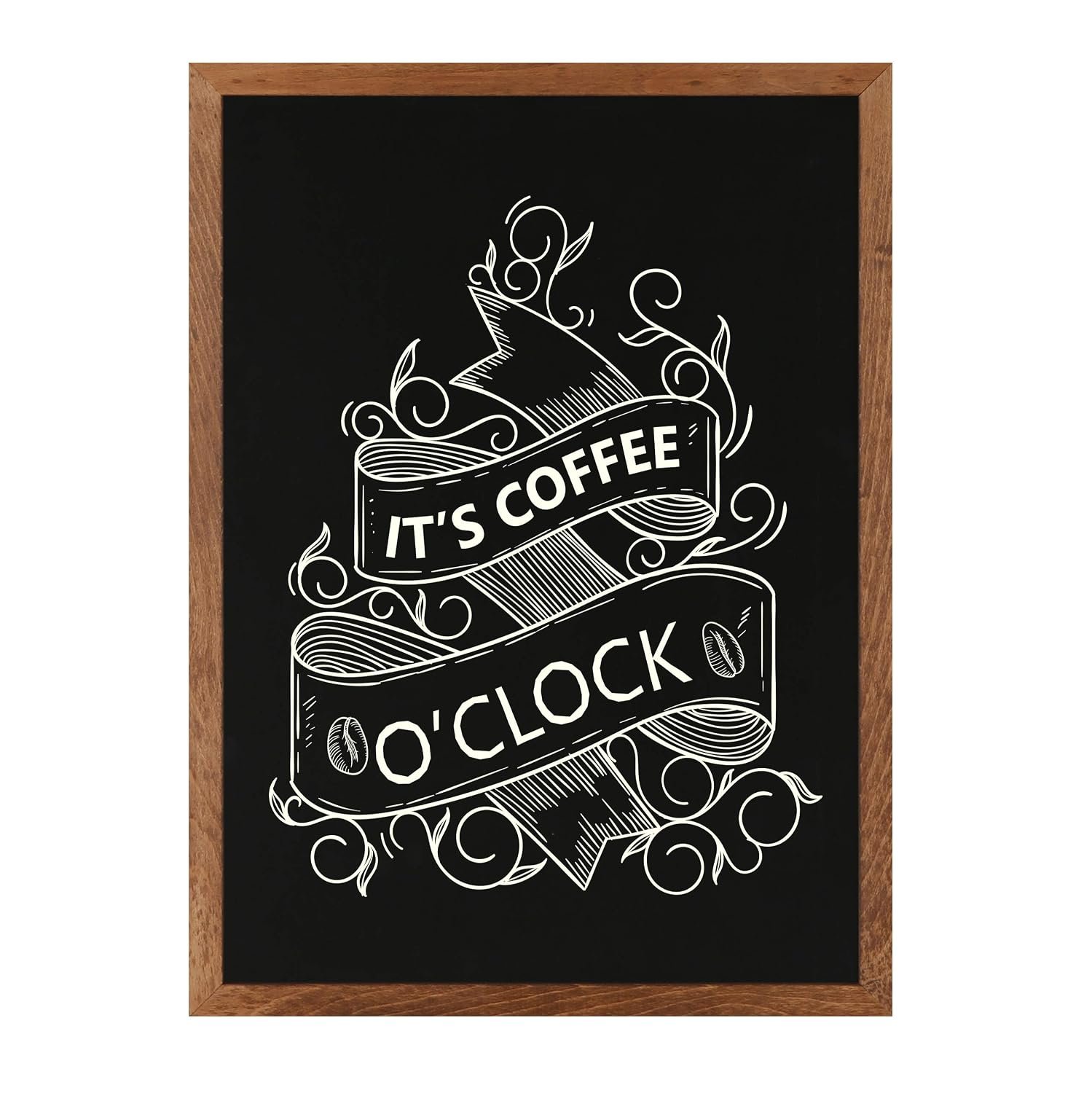 M&T Displays Slide-in Wood Frame with Double Sided Chalkboard for Ad Frame for Restaurant, Store, Office, Wedding, Party, Event, Home (Dark Wood, 16.50x23.40)
