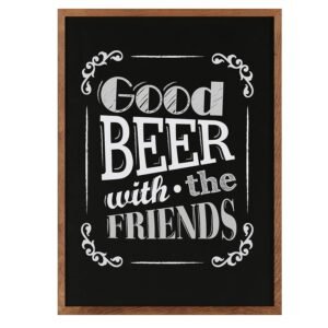 M&T Displays Slide-in Wood Frame with Double Sided Chalkboard for Ad Frame for Restaurant, Store, Office, Wedding, Party, Event, Home (Dark Wood, 23.40x33.10)