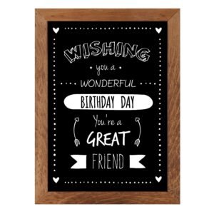 M&T Displays Slide-in Wood Frame with Double Sided Chalkboard for Ad Frame for Restaurant, Store, Office, Wedding, Party, Event, Home (Dark Wood, 8.27x11.70)