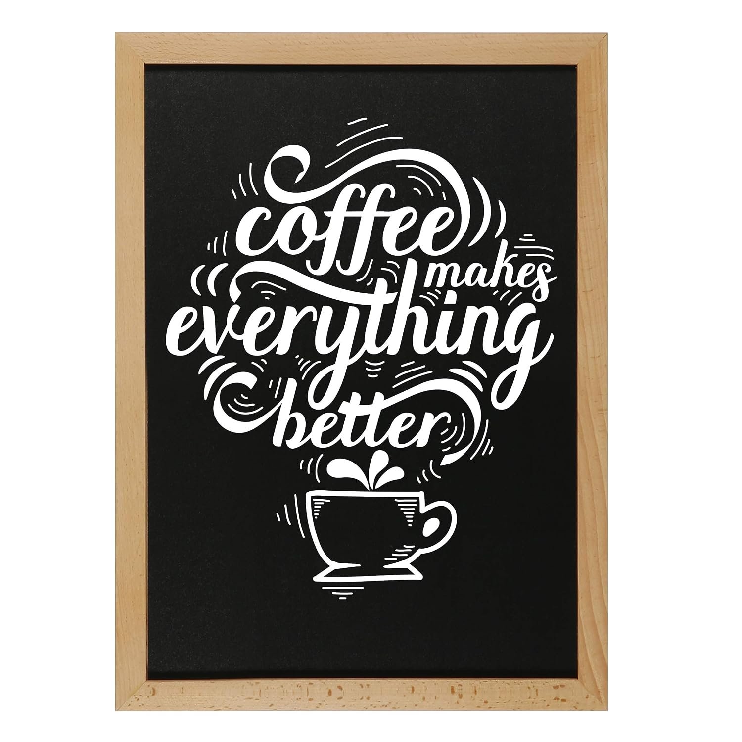 M&T Displays Slide-in Wood Frame with Double Sided Chalkboard for Ad Frame for Restaurant, Store, Office, Wedding, Party, Event, Home (Natural Wood, 11.70x15.50)