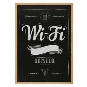 M&T Displays Slide-in Wood Frame with Double Sided Chalkboard for Ad Frame for Restaurant, Store, Office, Wedding, Party, Event, Home (Natural Wood, 23.40x33.10)
