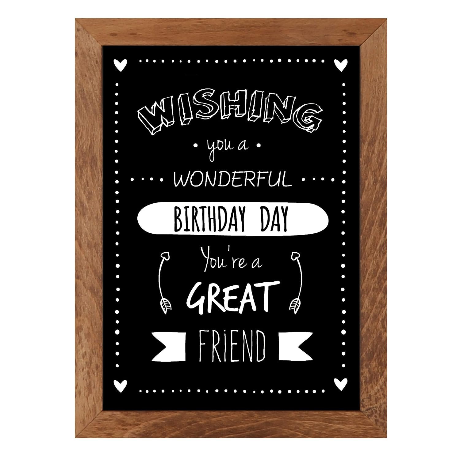 M&T Displays Slide-in Wood Frame with Double Sided Chalkboard for Ad Frame for Restaurant, Store, Office, Wedding, Party, Event, Home (Dark Wood, 8.27x11.70)
