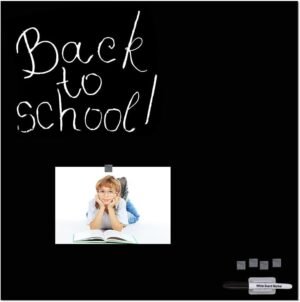 M&T Displays Wall Mounting Tempered Glass Dry Erase Write On Board Set Black with Whiteboard Marker 4 Magnetic Pins for Office School Home Kids (13.78x13.78 inch)