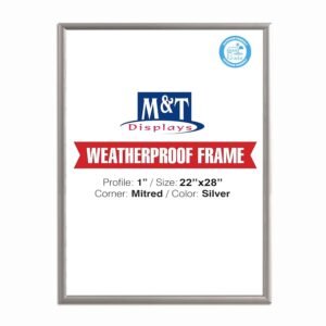 M&T Displays Weatherproof Snap Poster Frame 22x28 Inch Silver 1