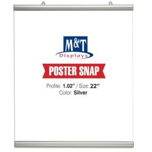 Poster Snap Set for 22" Poster Width 1.02" Silver Anodized Aliminum