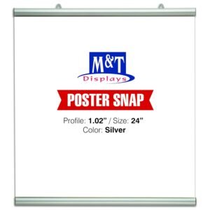 Poster Snap Set for 24" Poster Width 1.02" Silver Anodized Aliminum