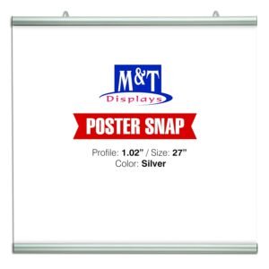 Poster Snap Set for 27" Poster Width for 1.02" Silver Anodized Aluminum