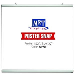 Poster Snap Set for 30" Poster Width 1.02" Silver Anodized Aliminum