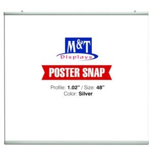 Poster Snap Set for 48" Poster Width 1.02" Silver Anodized Aluminum
