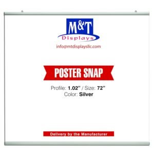 Poster Snap Set Silver Anodized Aluminum (For 72" Poster Width)