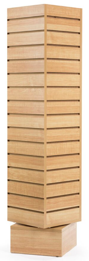 Slatwall Cube Fixture for Floor, 4 Sides, Rotating - Black