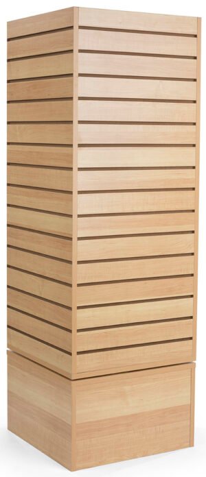 Slatwall Cube Tower for Floor, 4 Sides, Rotating - Black