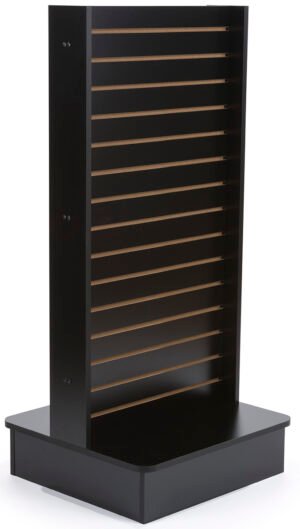 Slatwall Kiosk, I-Shaped, Double Sided - Black