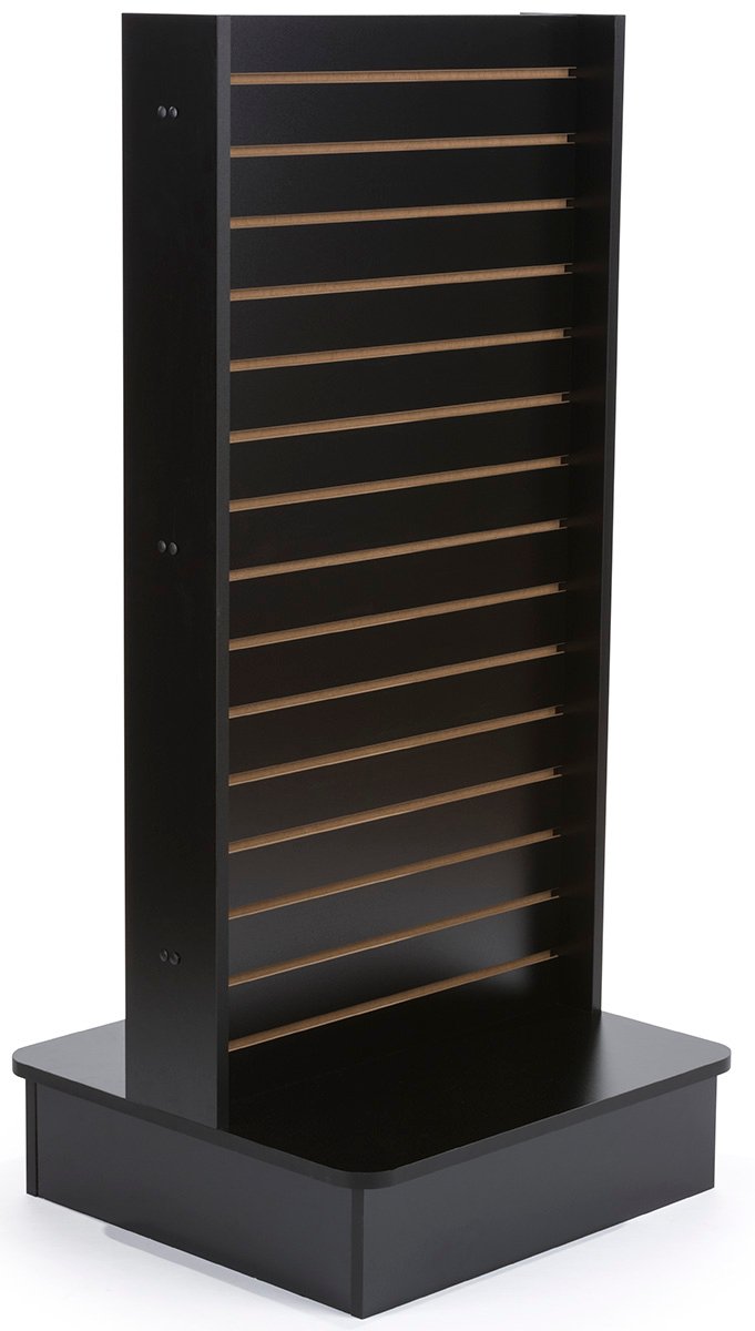 Slatwall Kiosk, I-Shaped, Double Sided - Black