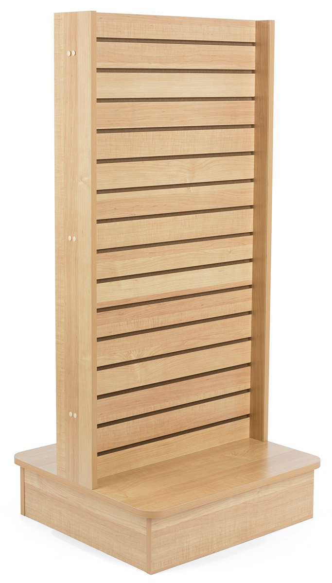 Slatwall Kiosk, I-Shaped, Double Sided - Black