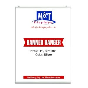 Snap Poster Clamp Set 1" Silver Anodized Aluminum for 30" Poster